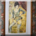 A02. Signed limited edition lithograph of a dancer by Jacques Lalande. 35&rdquo;h x 23&rdquo;w  